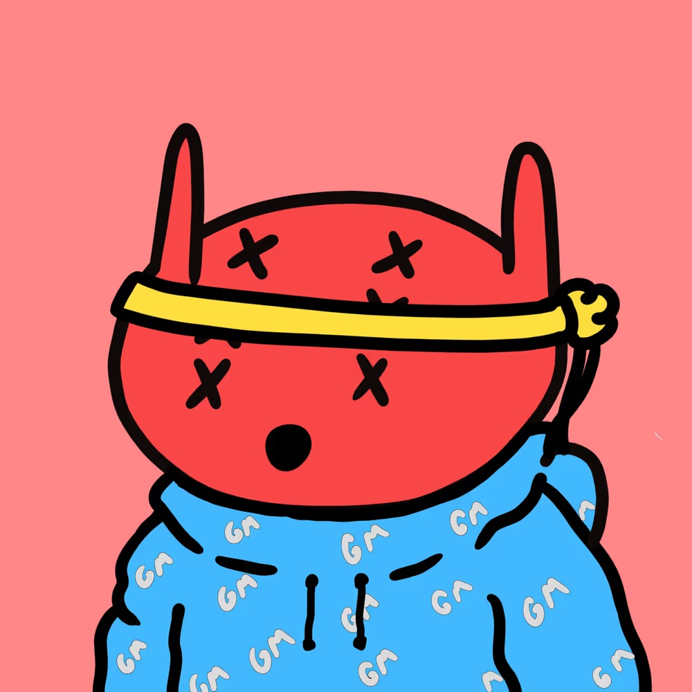 ATISUTO, the red character wearing a blue hoodie and yellow headband